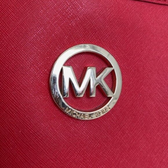 MICHAEL KORS Large Jet Set Orange Saffiano Leather Shoulder Laptop Tote Bag - Picture 16 of 16